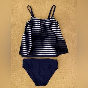 Navy and White Stripe Tankini